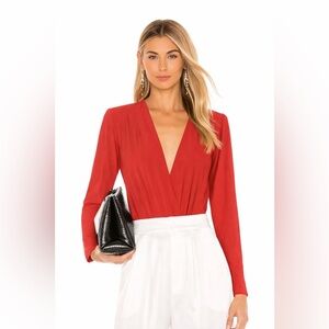 ASTR the Label Faux Wrap Bodysuit – Red – Size Small – Excellent Condition
